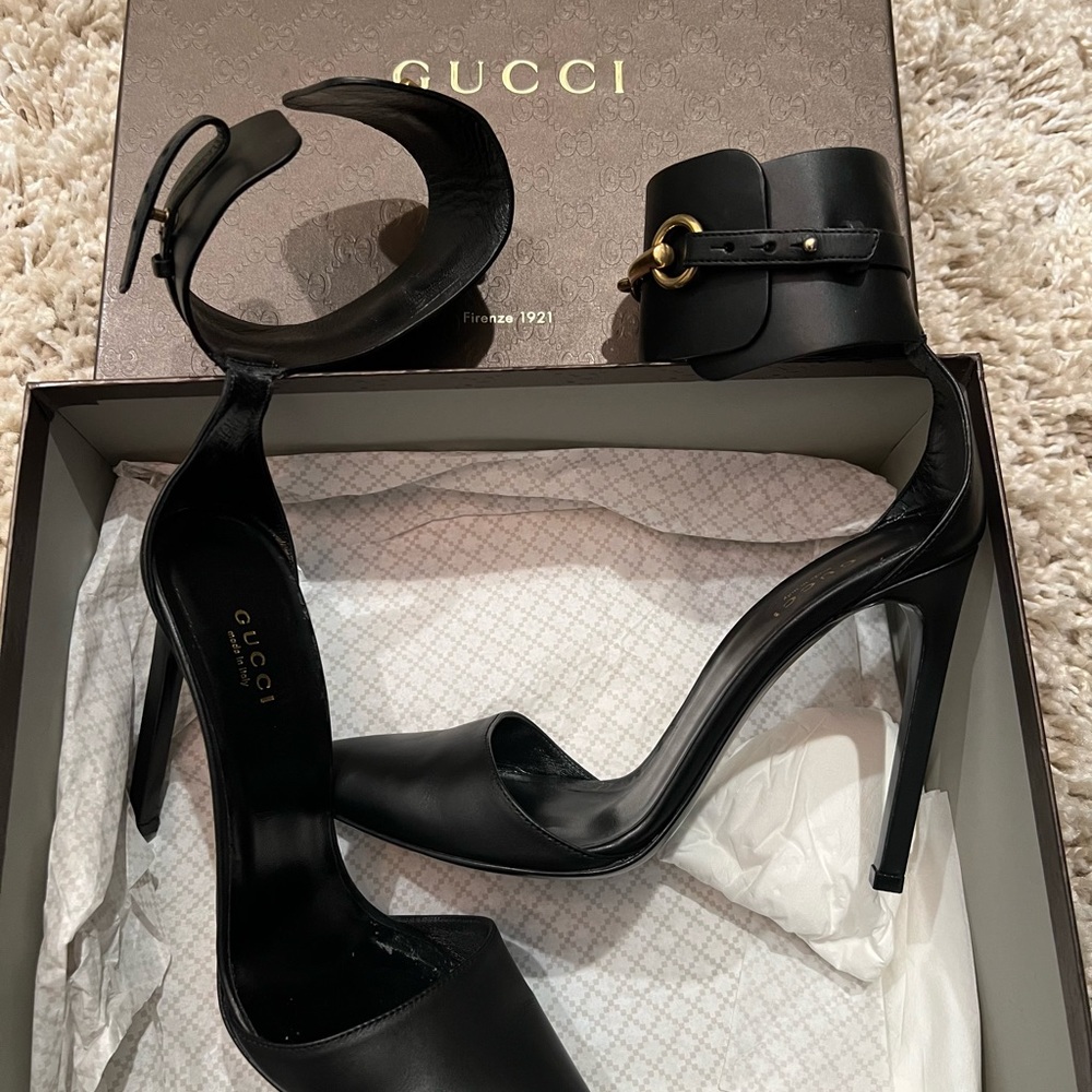 Gucci Nero ankle cuff stiletto heels